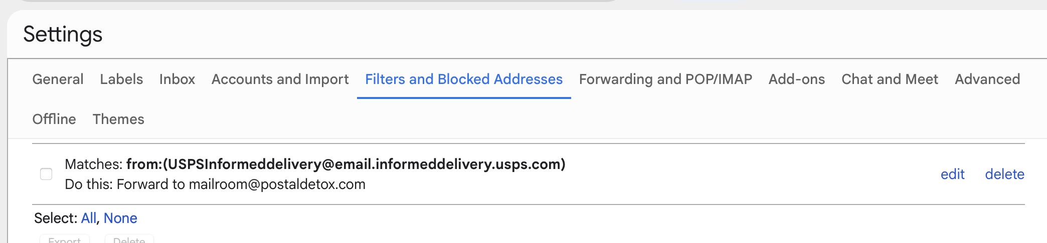 Gmail security verification dialog asking to verify identity before creating the forwarding filter